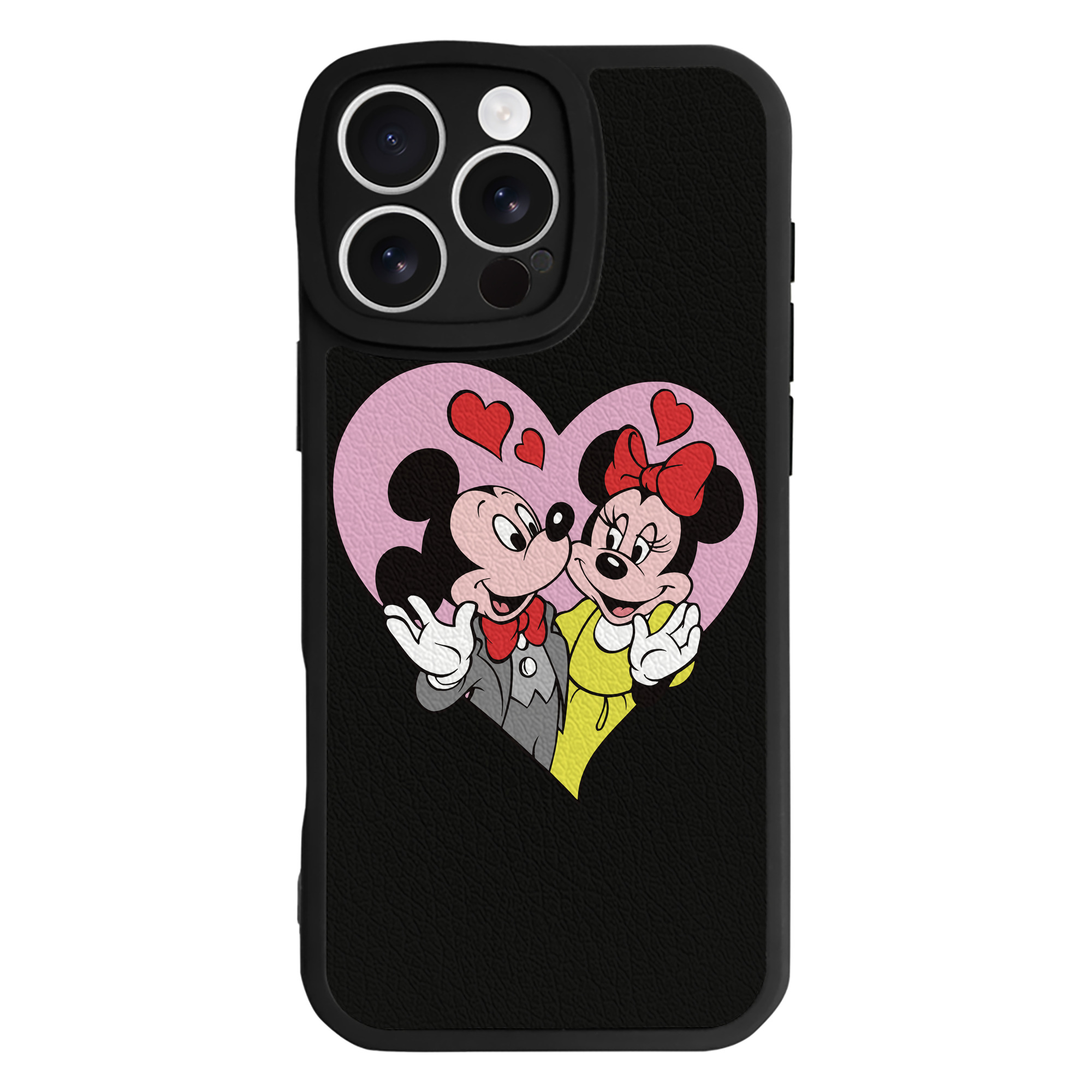 （画像用） ミッキーマウス Mickey Mouse 【iPhone 16シリーズ対応】シリコンスマホケース（レザー調） 材質：シリコン